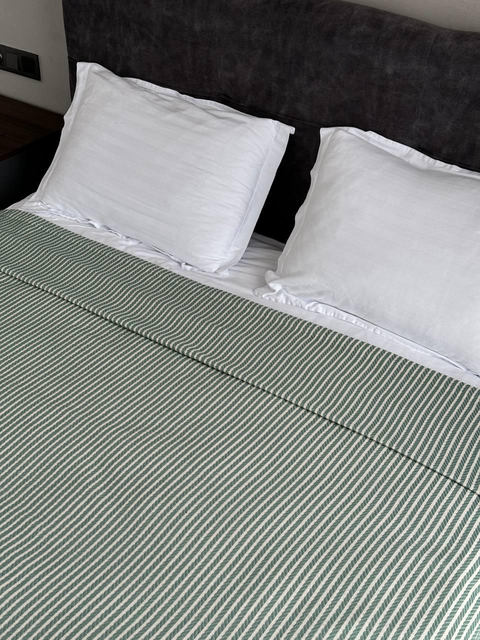 Плед хлопковый Косичка комбинированная 220x230 см Ментоловый (11812-F7-220x230cm) - фото 7 Плед хлопковый Косичка комбинированная 220x230 см Ментоловый (11812-F7-220x230cm) - фото 7