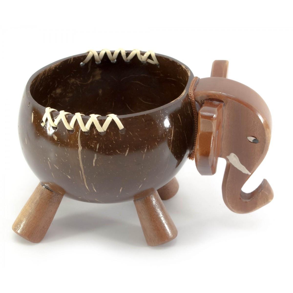 Блюдо из кокоса Слон 15,5х11,5х10,5 см (29884)