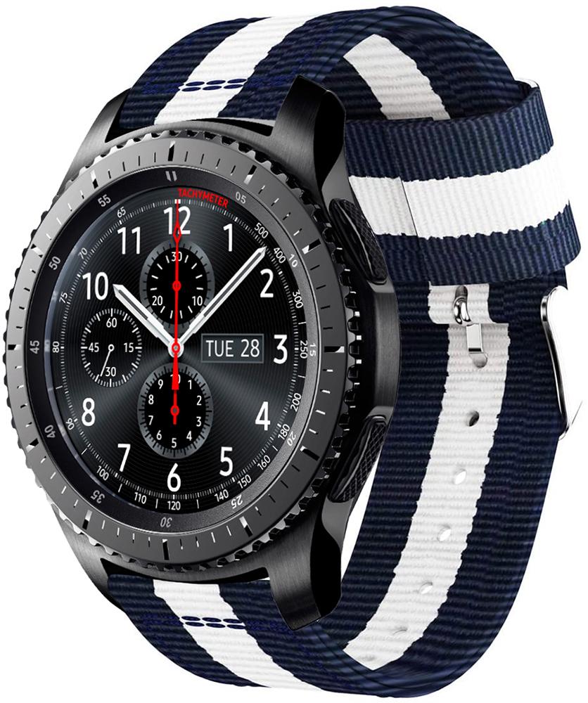 Ремешок тканевый Canvas для Samsung Gear S3 Blue/White (16568)