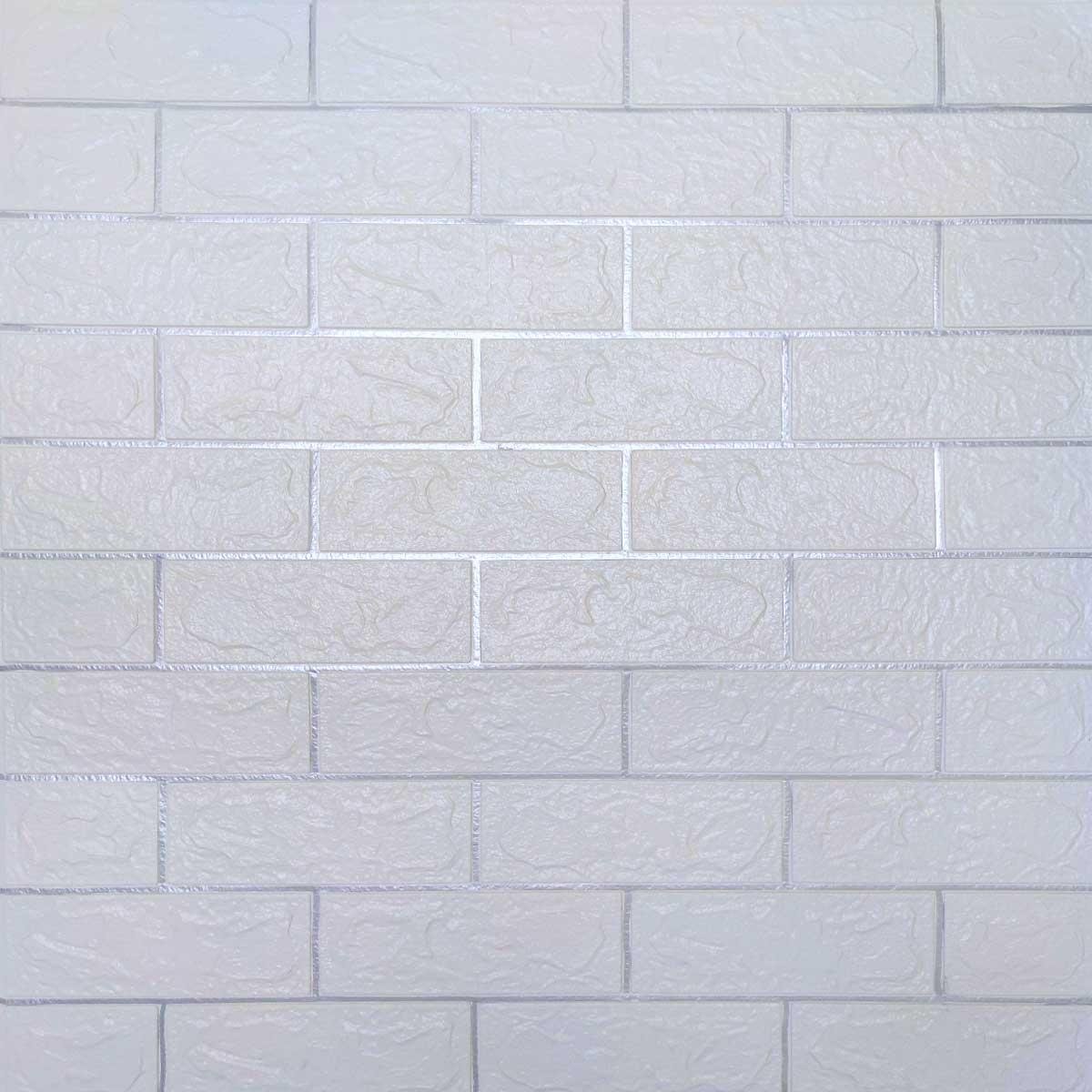 3D-панель самоклеюча Sticker Wall Біла цегла/Срібні стики 700х770х3 мм (Панель-100-3мм)