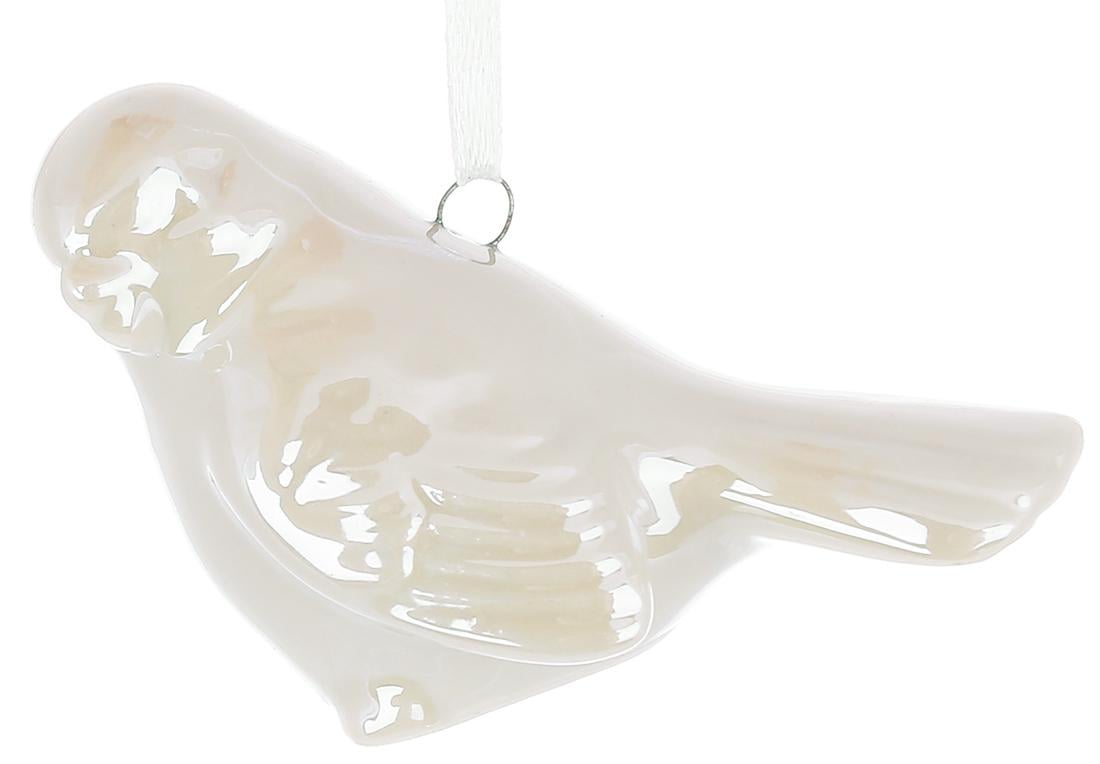 Набор фигурок-подвесок BonaDi Птичка 4х6х5 см 4 шт. Белый перламутровый (727-575)