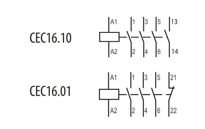 Контактор-пускатель ETI CEC 16.10 16А 24 В 4NO (4641106) - фото 3