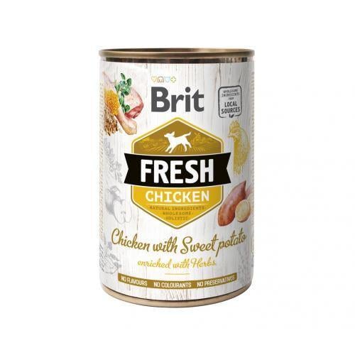 Корм консервированный для собак Brit Fresh Chicken/Sweet Potato с курицей и бататом 400 г