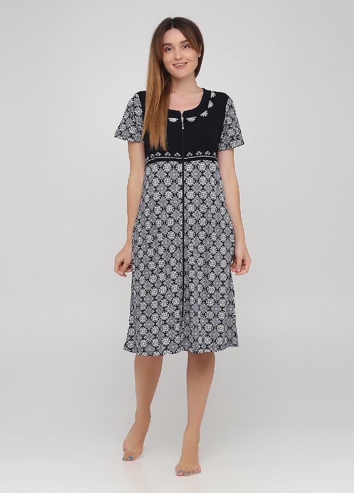 Халат Romeo Life 4XL Синий/Белый (81530)