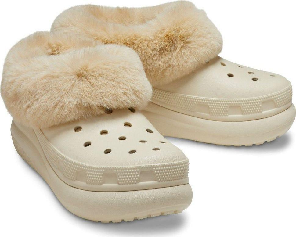 Сабо жіночі утеплені Crocs Furever Crush р. 39 Бежевий (12977)