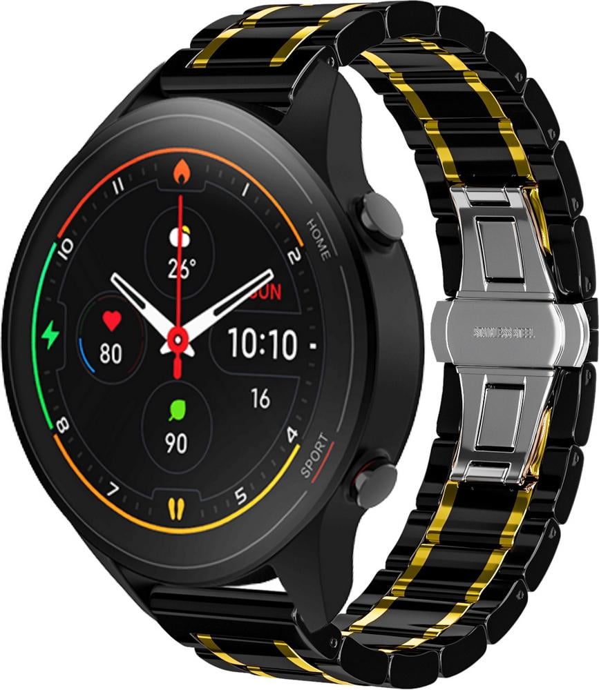 Ремешок керамический Ceramo для Xiaomi Mi Watch Black/Gold (28712-02)