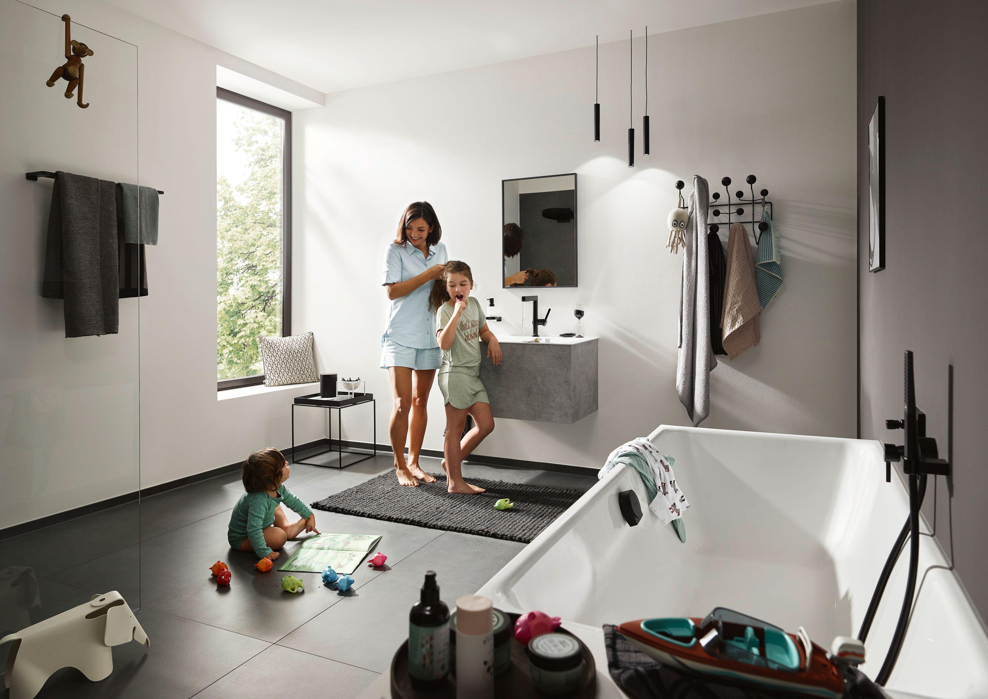 Держатель для полотенец Hansgrohe ADDSTORIS 41743670 двойной Черный (120901) - фото 4 Держатель для полотенец Hansgrohe ADDSTORIS 41743670 двойной Черный (120901) - фото 4