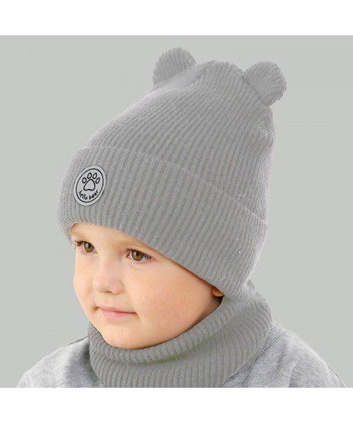 Комплект шапка та шарф дитячий Elf Ганс р. 48 Сірий джинсовий (OK001100)