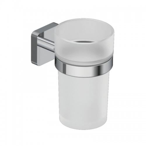 Тримач для зубних щіток зі склянкою Kludi VELA S Хром (GRM-47105-01) Тримач для зубних щіток зі склянкою Kludi VELA S Хром (GRM-47105-01)
