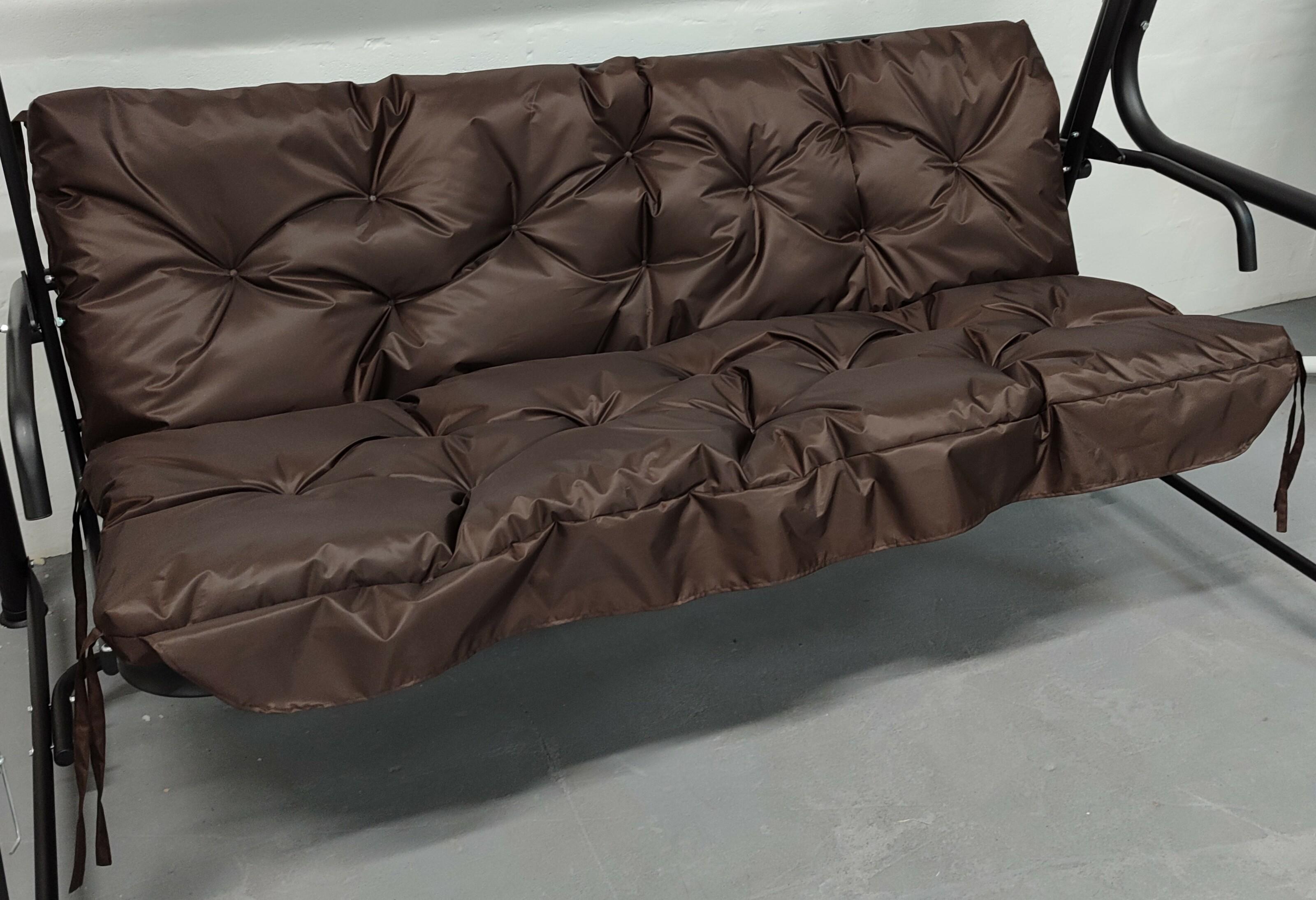 Матрас для качелей водоотталкивающий eGarden LOFT стеганый 150x110x8 см Коричневый (5757) - фото 2