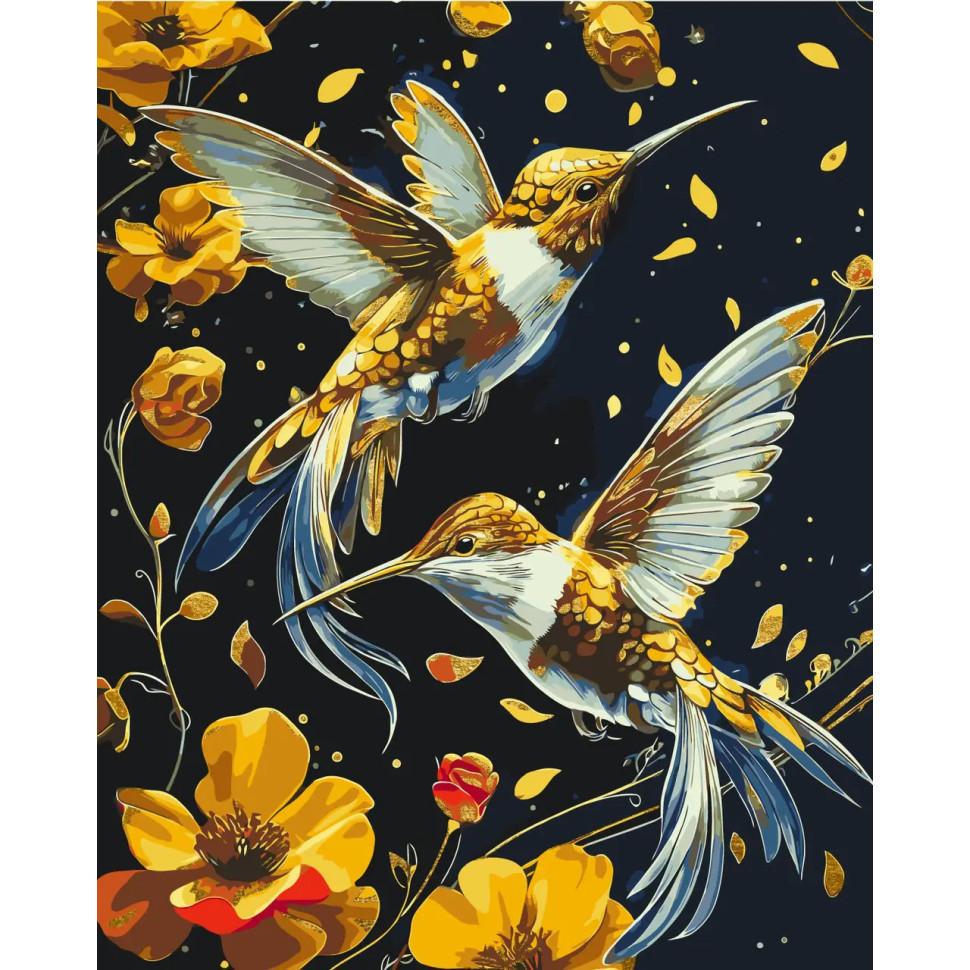 Картина по номерам ORIGAMI Танец птиц с красками металлик 40х50 см (LW30759)