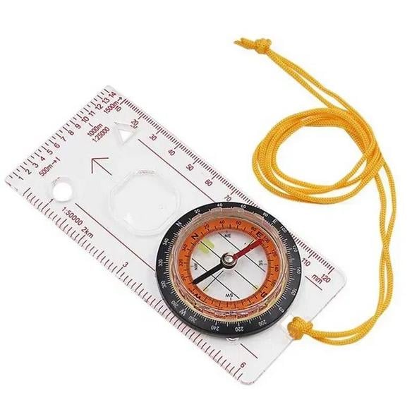 Компас жидкостной туристический DC-45-5C с линейкой Прозрачный (29466164)