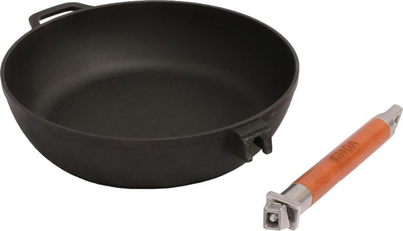 Сковорода чавунна лита глибока зі знімною ручкою Биол 26 см (0326)