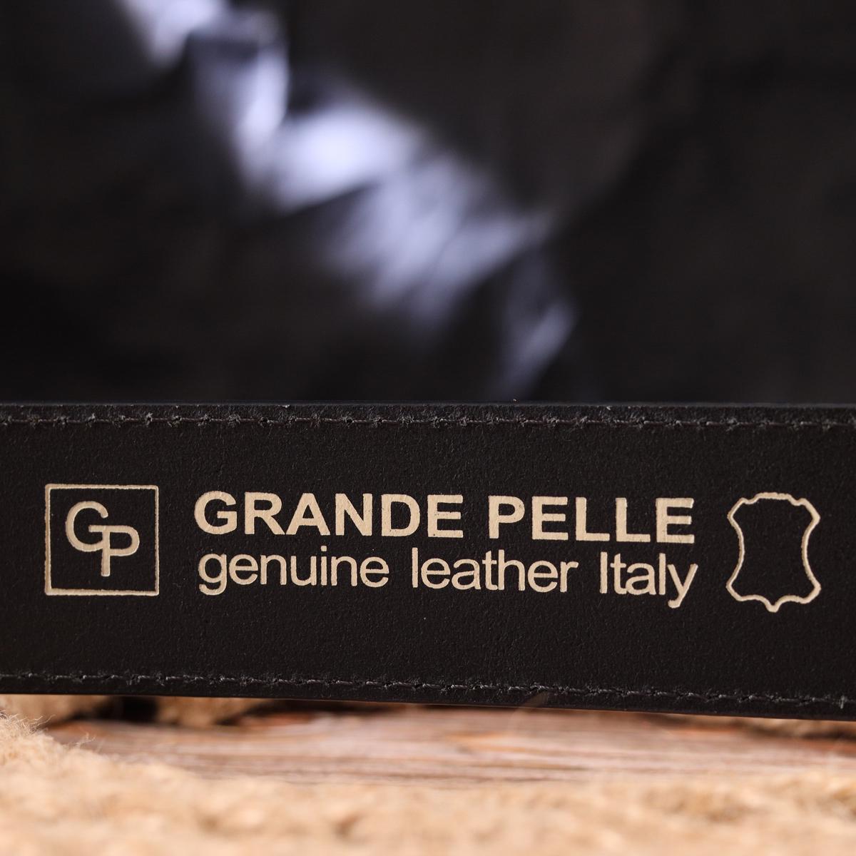 Ремінь чоловічий шкіряний Grande Pelle Leather Belt 21464 Чорний - фото 7