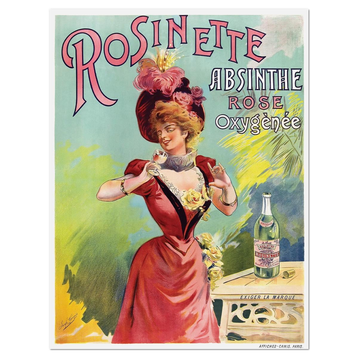Плакат винтажный Absinthe Rosinette 1900 64x84 см (0020) Плакат винтажный Absinthe Rosinette 1900 64x84 см (0020)