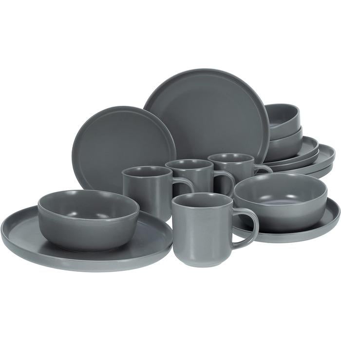 Столовий сервіз Creatable матовий Nordic на 4 персони 16 пр. Сірий (33459141)