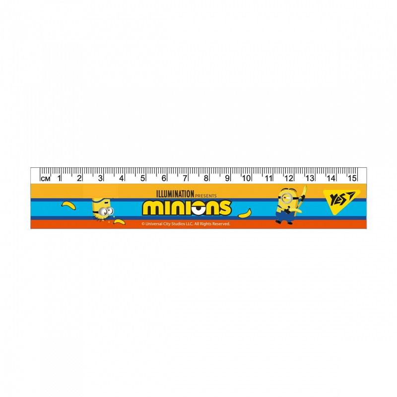 Линейка YES Minions 15 см (370644)