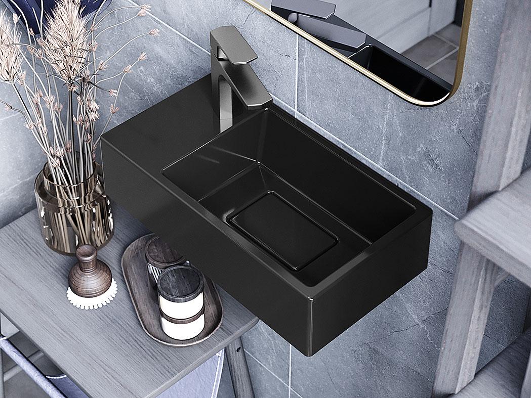 Умывальник подвесной Status Savay L Black (728) - фото 9