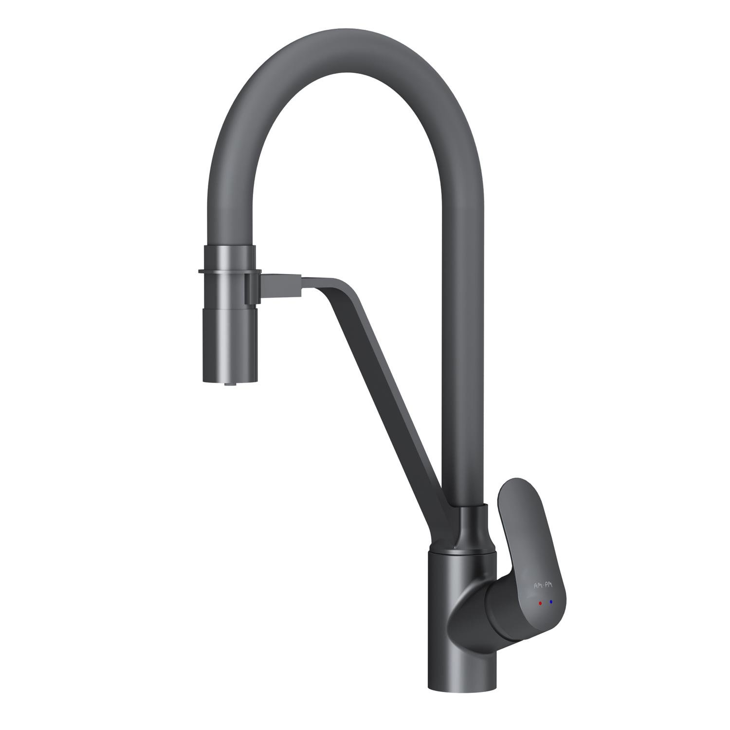 Смеситель для кухни AM.PM Like с каналом для питьевой воды и гибким изливом Черный (F8007822)