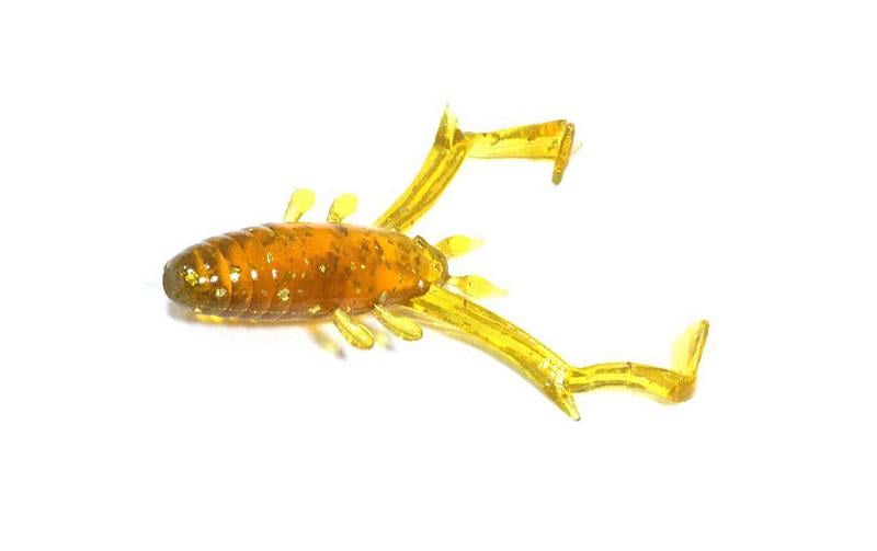Силиконовая креветка Reins Delta Shrimp №430 для микроджига съедобный 2" 12 шт. Motor oil/Gold flk (6671)
