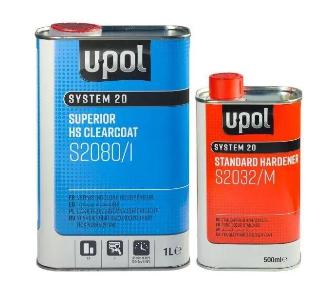 Лак акриловий суперпрозорий U-POL S2080 2:1 HS 1 л + 500 мл (S2080/1+S2032/M)