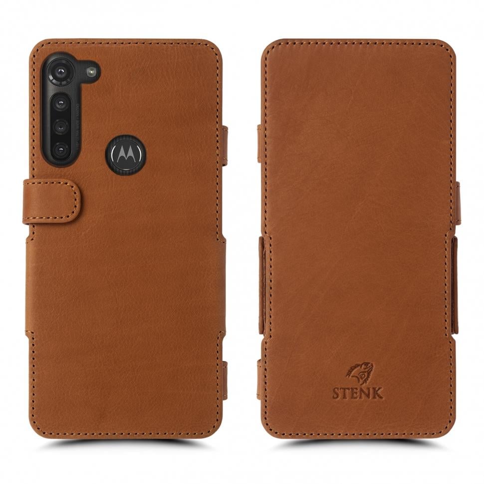 Чохол книжка Stenk Prime для Motorola Moto G8 Коричневий (66848)