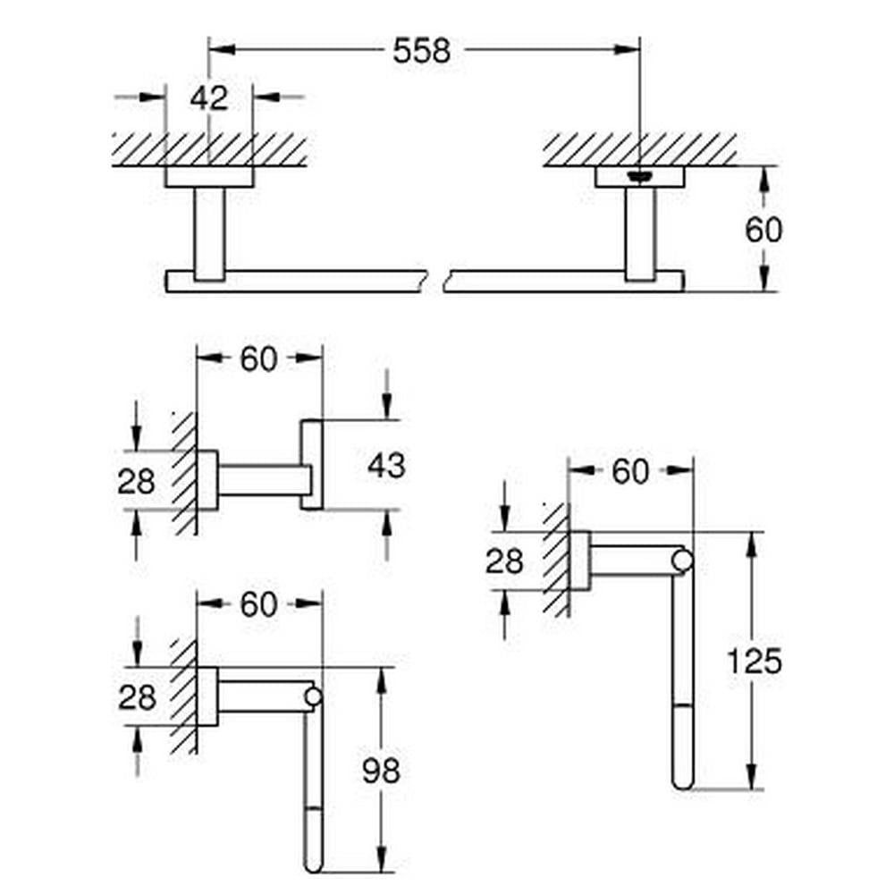 Набір аксесуарів для ванної Grohe Essentials Cube 40778001 Хром (111251) - фото 2