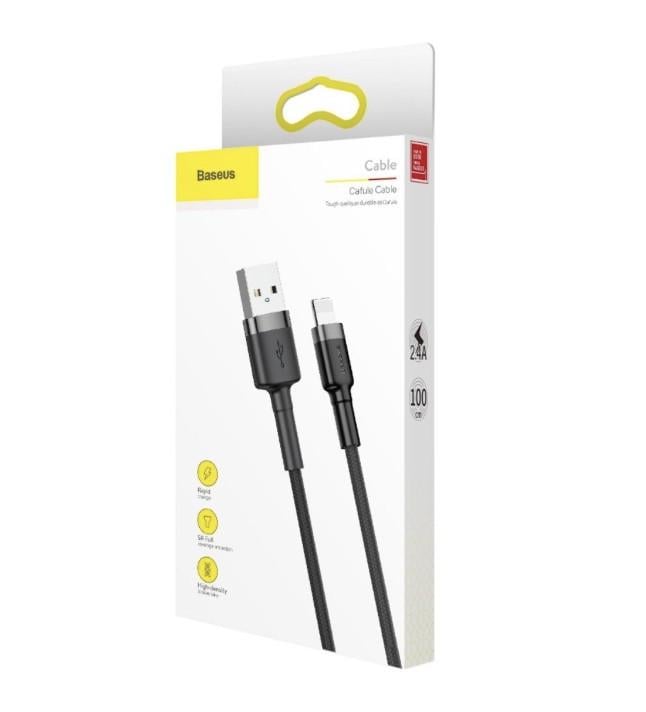 USB кабель BASEUS Lightning cafule 2.4A 1 м Black - фото 9