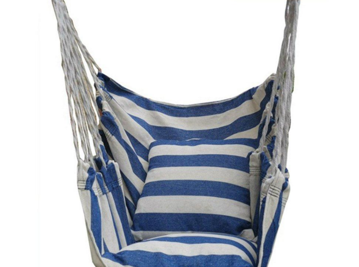 Крісло-гамак підвісне бразильське подушки/мотузки/гак 130х100 см (23209)