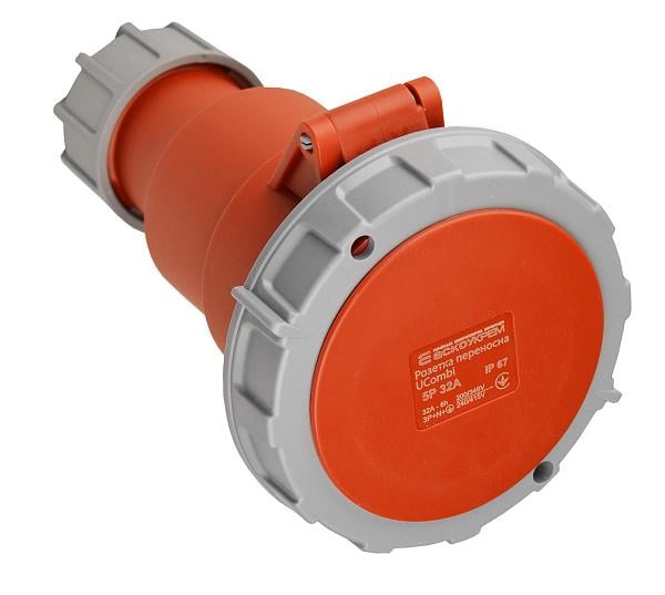Силовая розетка АСКО-УКРЕМ UCombi 3P+N+PE 32А 415 В переносная полиамид IP67 Красный (A0080010132)
