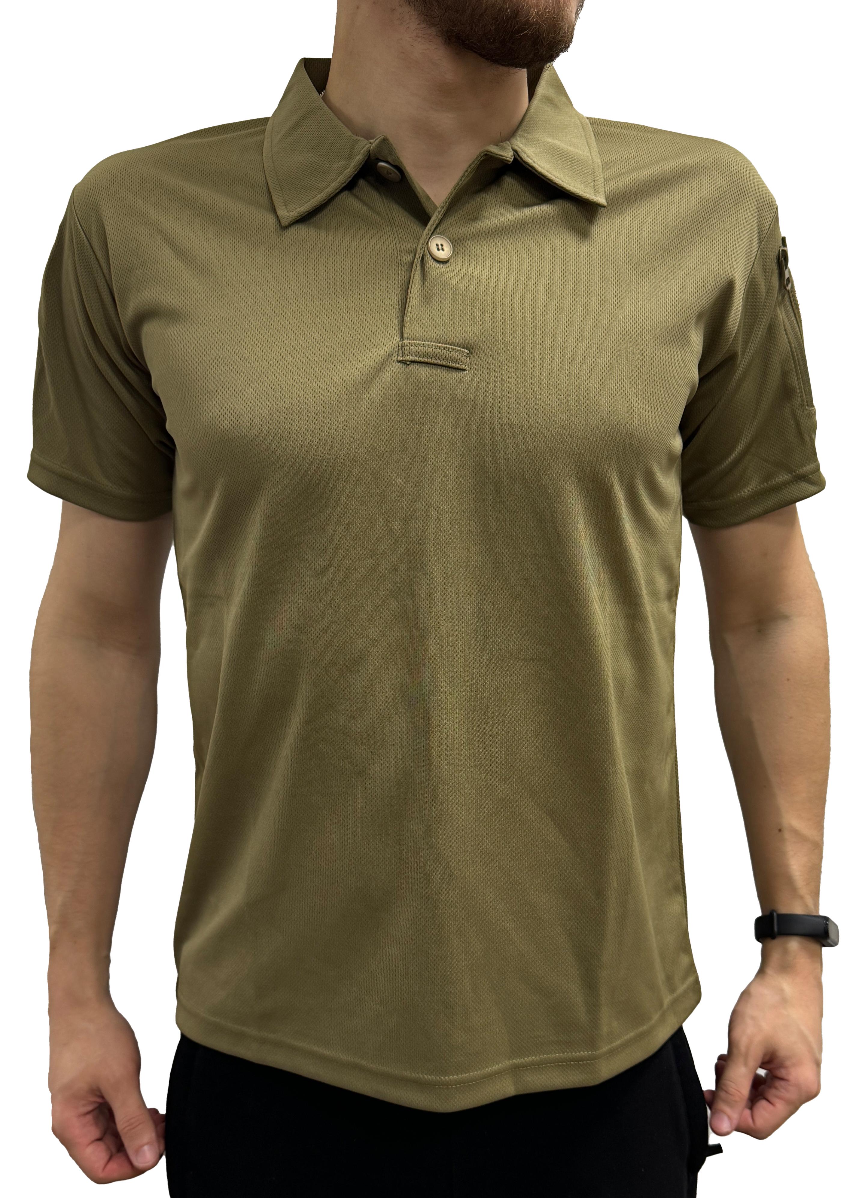 Футболка чоловіча прямого крою з коротким рукавом та коміром-поло L Бежевий Футболка чоловіча прямого крою з коротким рукавом та коміром-поло L Бежевий