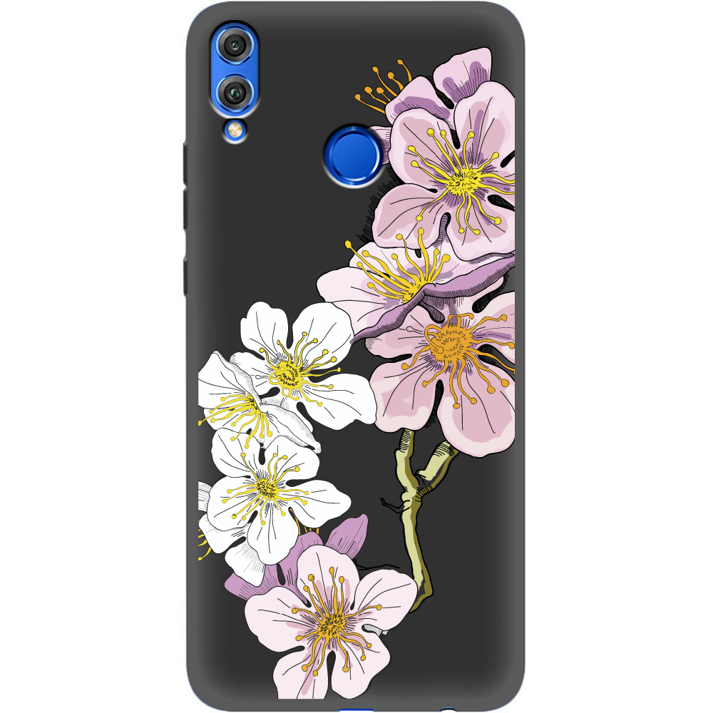 Чехол Boxface Honor 8x Cherry Blossom Черный силикон (35419-cc4-35500)