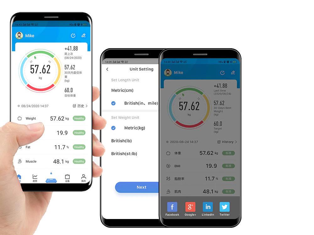 Смарт ваги Bluetooth для вимірювання маси тіла і жиру (1008-994-00) - фото 3