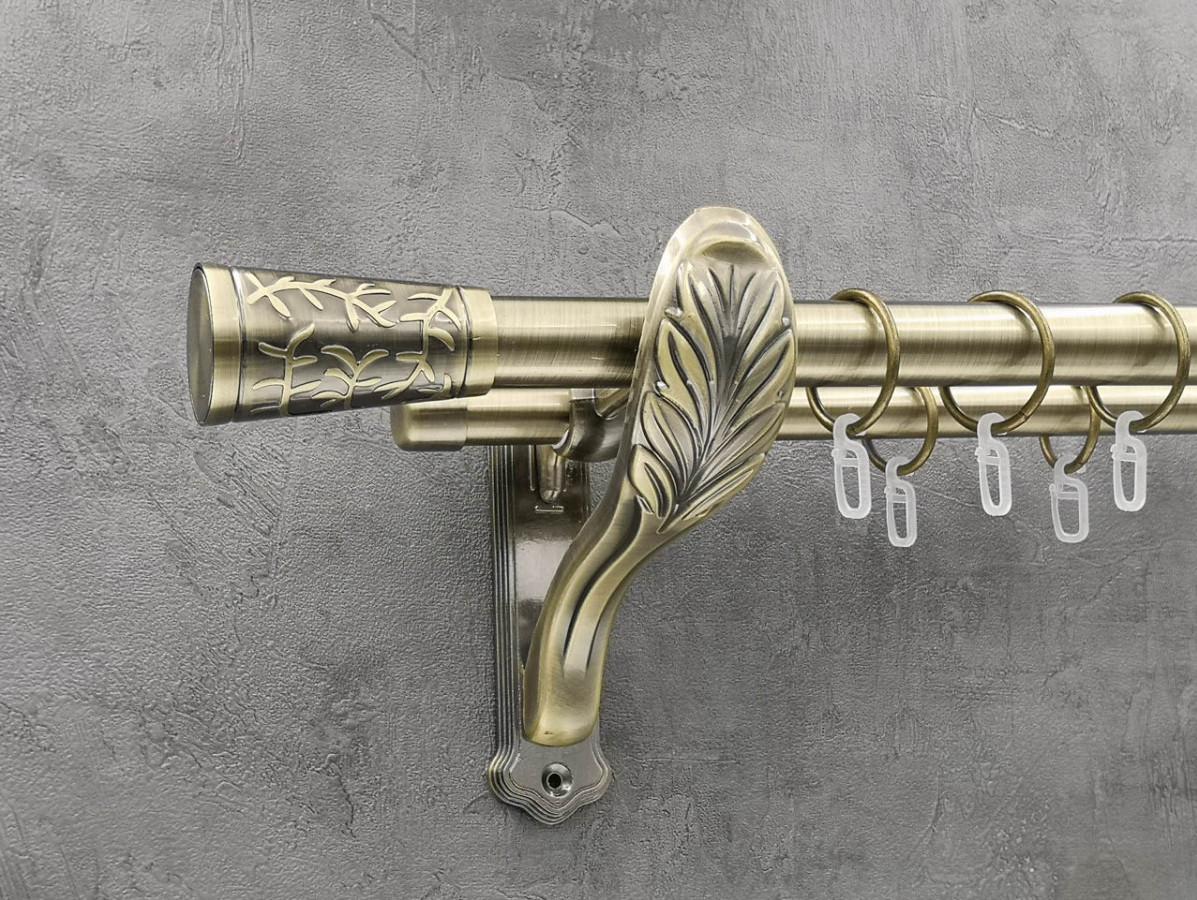 Карниз Quadrum Севілія гладка штанга подвійний ретро 25/19 мм 240 см Антик (262048326)