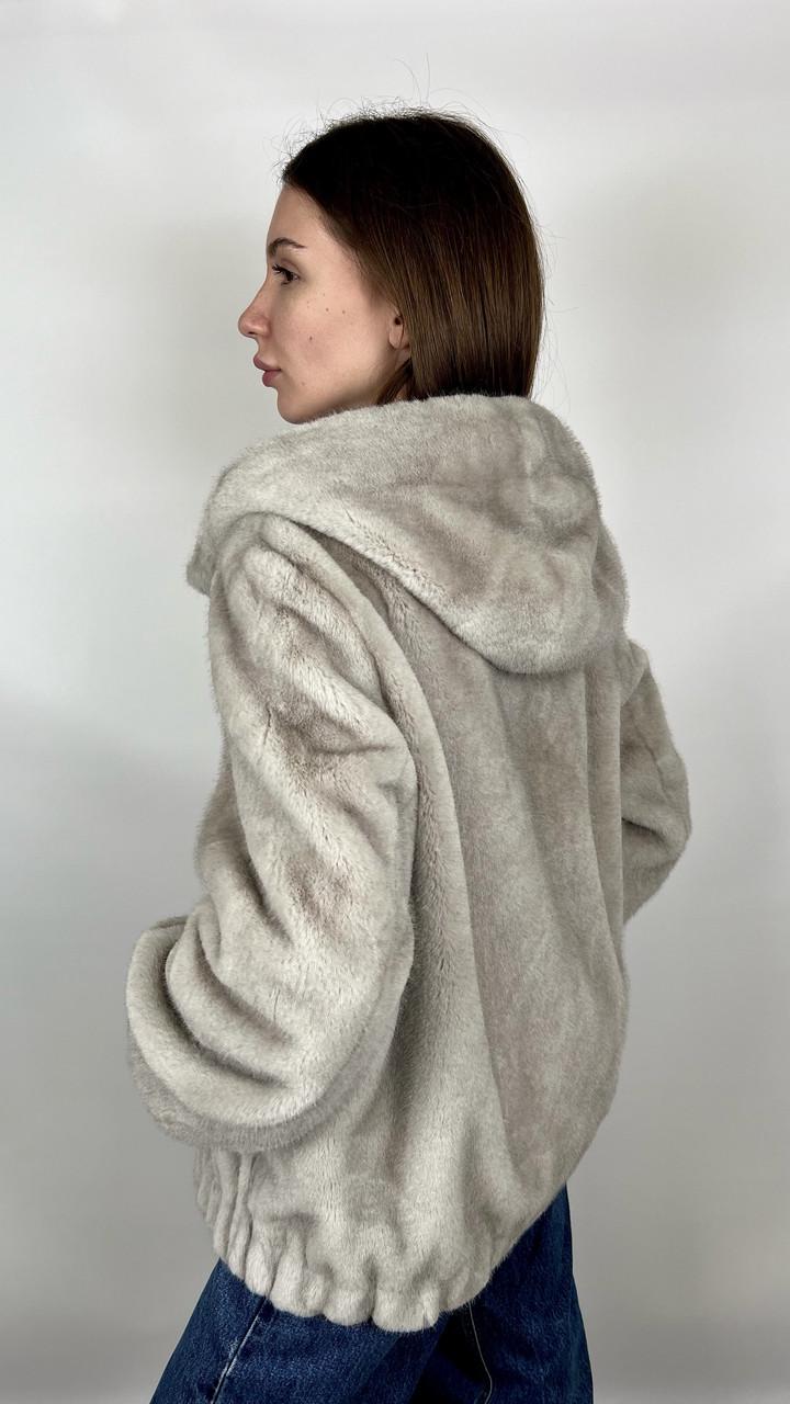 Шуба женская из эко-меха 8806-06 L Пепельный - фото 2