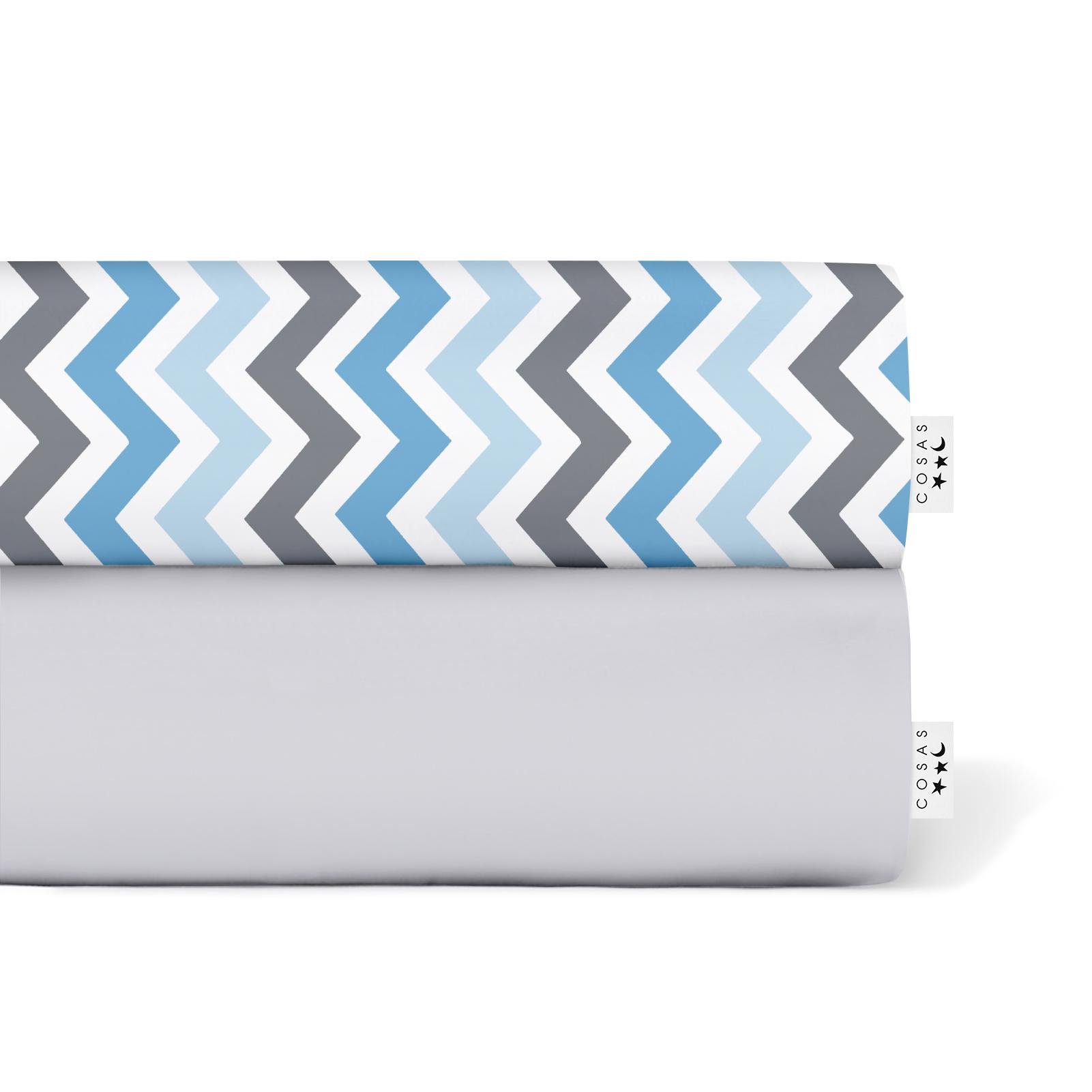 Набор простыней на резинке Cosas 180х200х20 см 2 шт. Grey/Zig Blue Grey (4822052058992)