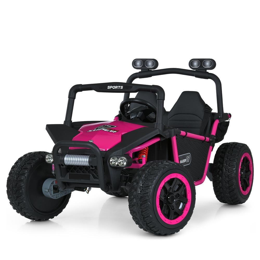 Детский электромобиль на аккумуляторе Баги M 6207 двухместный с пультом р/у для детей 3-8 лет Розовый (2687500962)