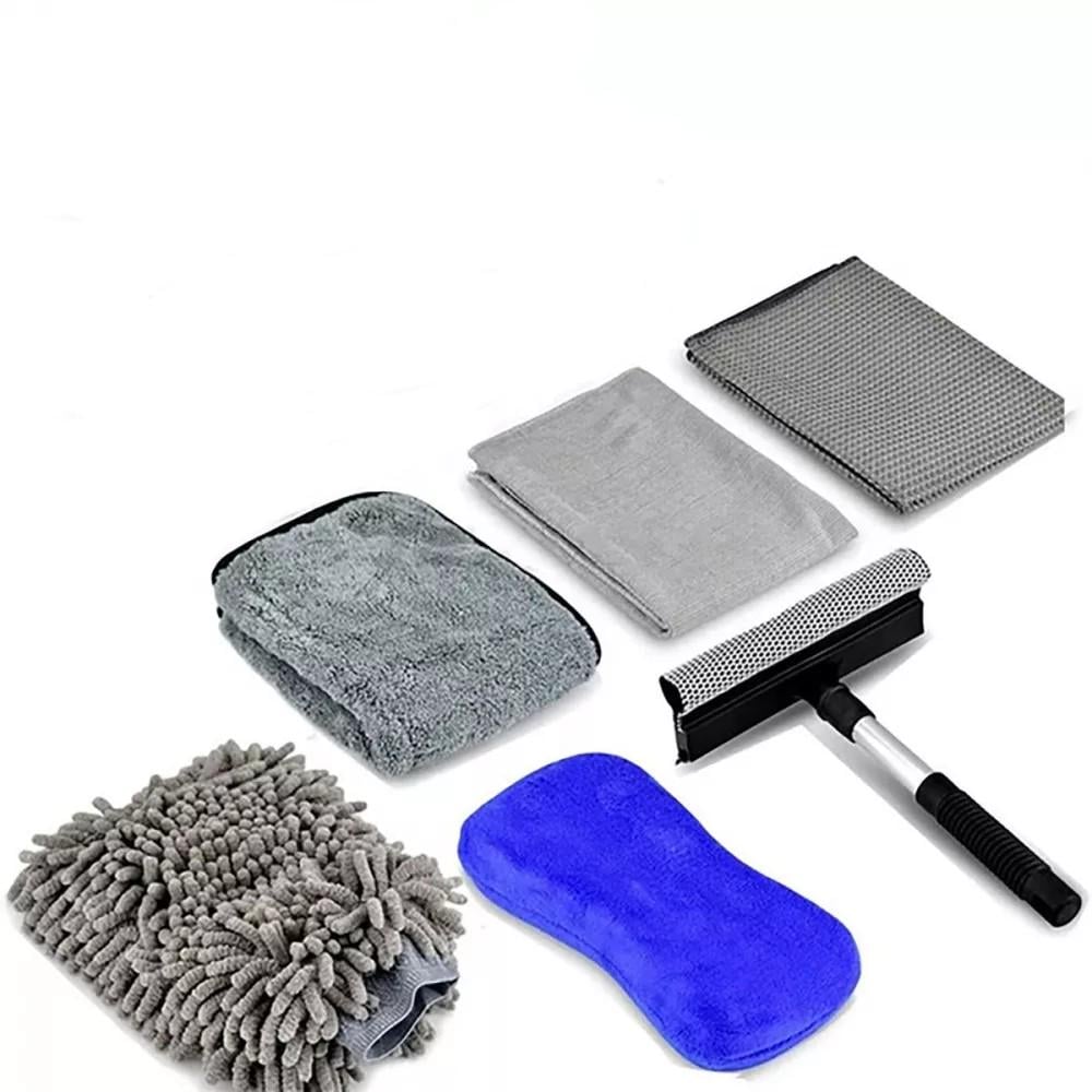 Набор для ухода за авто из 6 предметов для комплексной чистки и полировки Серый (27556556) Набор для ухода за авто из 6 предметов для комплексной чистки и полировки Серый (27556556)