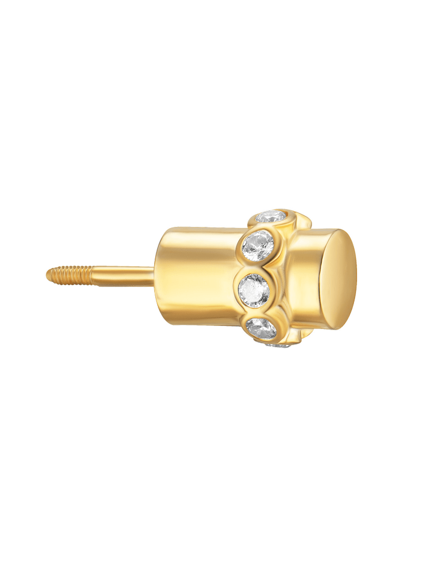 Половина моно-сережки Balance з білим камінням жіноча RIMMART JEWELRY золота One size Половина моно-сережки Balance з білим камінням жіноча RIMMART JEWELRY золота One size
