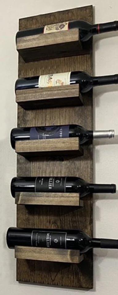 Полка для вина настенная из дерева Наташири 5 Мокко (ПНК-517310)