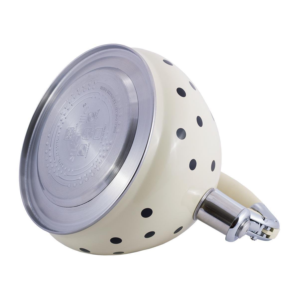 Чайник Kamille Vizo зі свистком та ручкою з покриттям Soft-touch 3 л Бежевий з чорним горошком - фото 6 Чайник Kamille Vizo зі свистком та ручкою з покриттям Soft-touch 3 л Бежевий з чорним горошком - фото 6