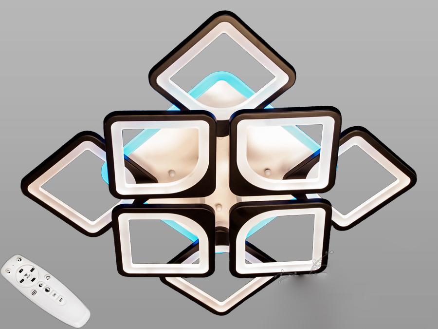 Люстра потолочная Octav с диммером и RGB подсветкой 145 Вт (S8060/4+4BK LED)