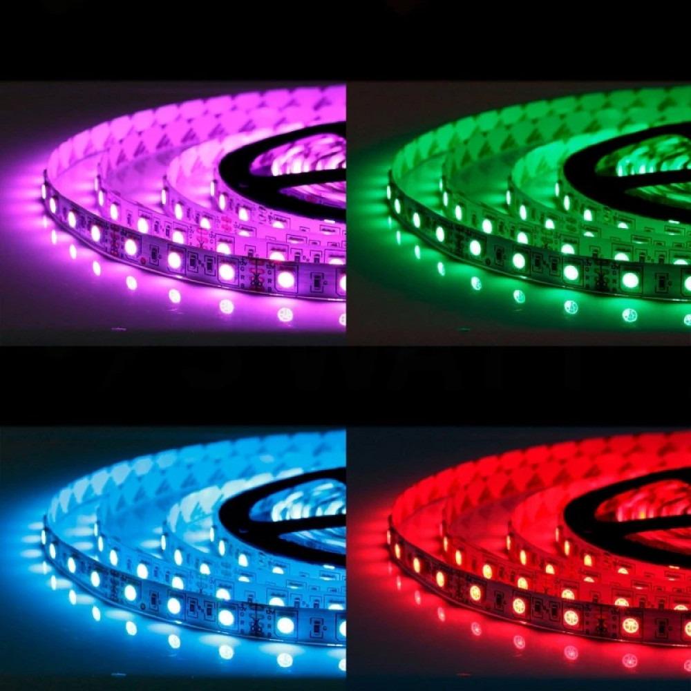 Світлодіодна RGB стрічка і пульт ДУ 5м SMD 5050 30 LED на метр 220В IP44 - фото 6 Світлодіодна RGB стрічка і пульт ДУ 5м SMD 5050 30 LED на метр 220В IP44 - фото 6