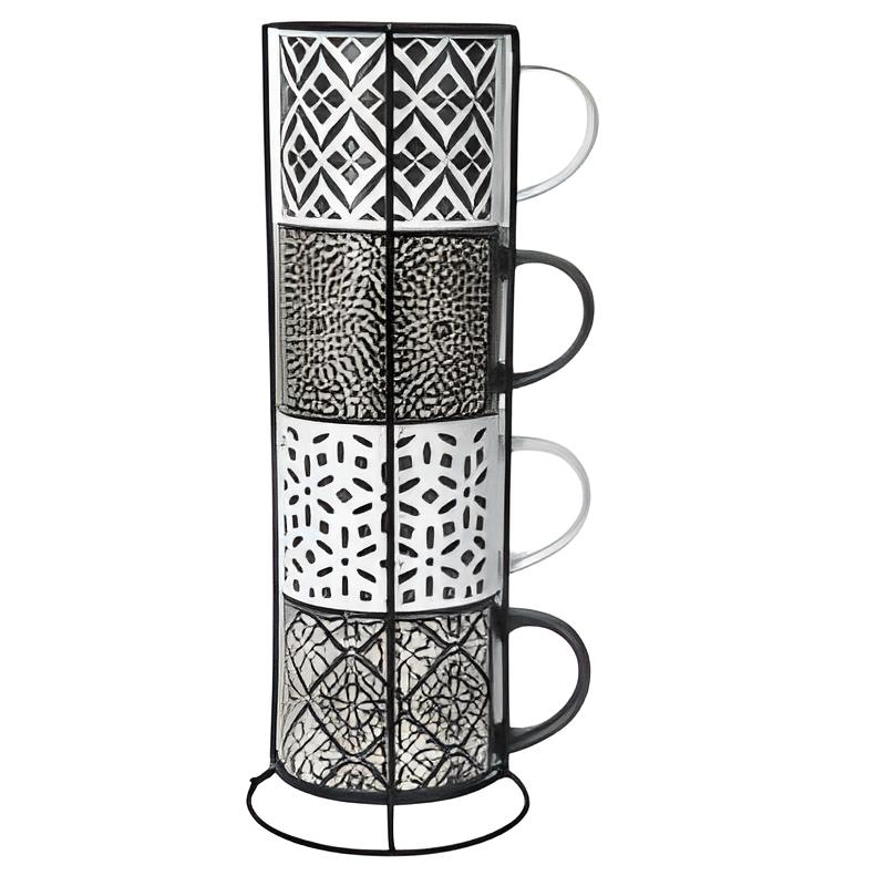 Чашка Limited Edition SCANDIA на металлической подставке 4х420 мл (S802-09702)