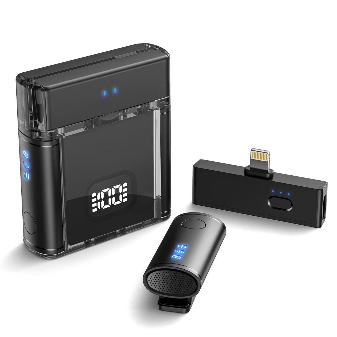 Микрофон петличный беспроводной Savetek M5 2в2 для телефонов Android и iPhone с двумя адаптерами Lightning и Type-C - фото 4