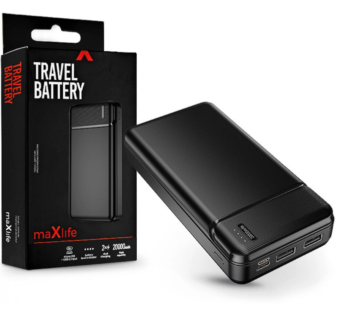 Повербанк MaxLife Maxlife 20000 mAh 2xUSB + microUSB + Type-C (9029101) - фото 1