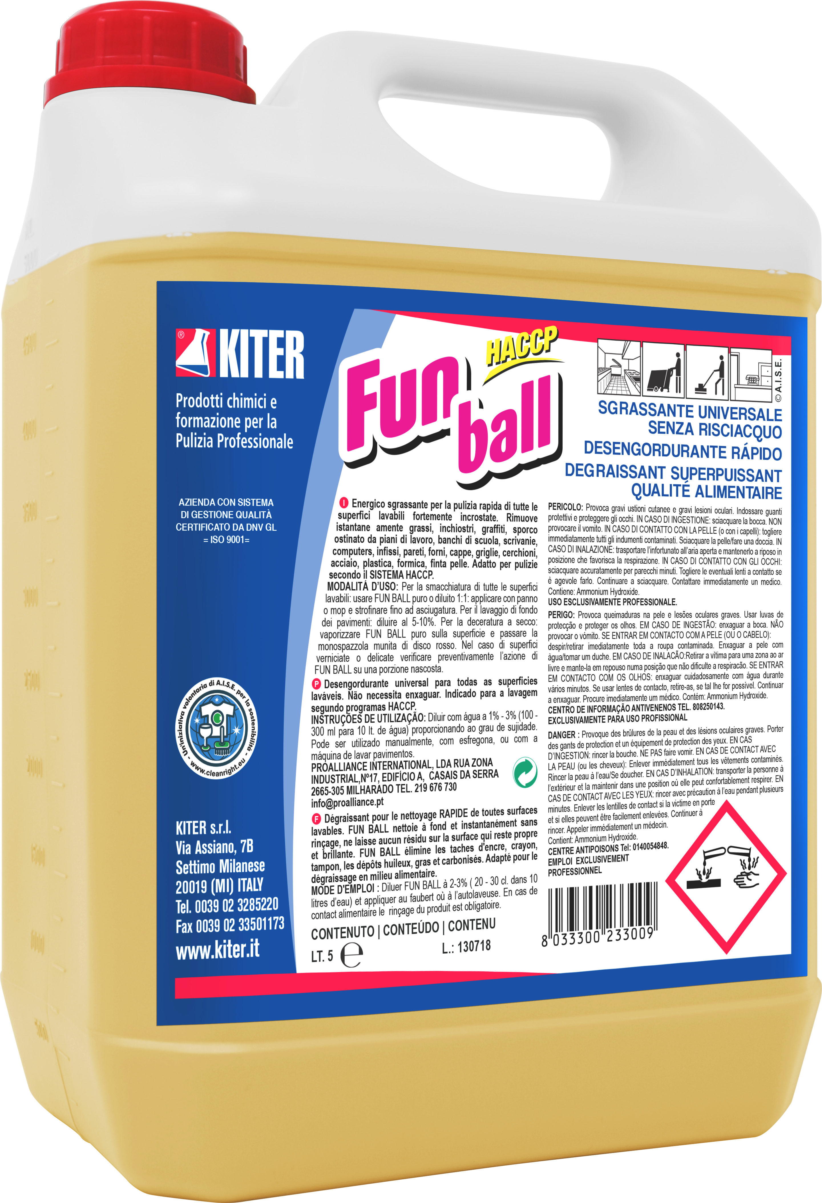 Универсальный обезжириватель Kiter Fun Ball для быстрой чистки сильно загрязненных поверхностей и полов 5 л (20001.5L) - фото 1 Универсальный обезжириватель Kiter Fun Ball для быстрой чистки сильно загрязненных поверхностей и полов 5 л (20001.5L) - фото 1