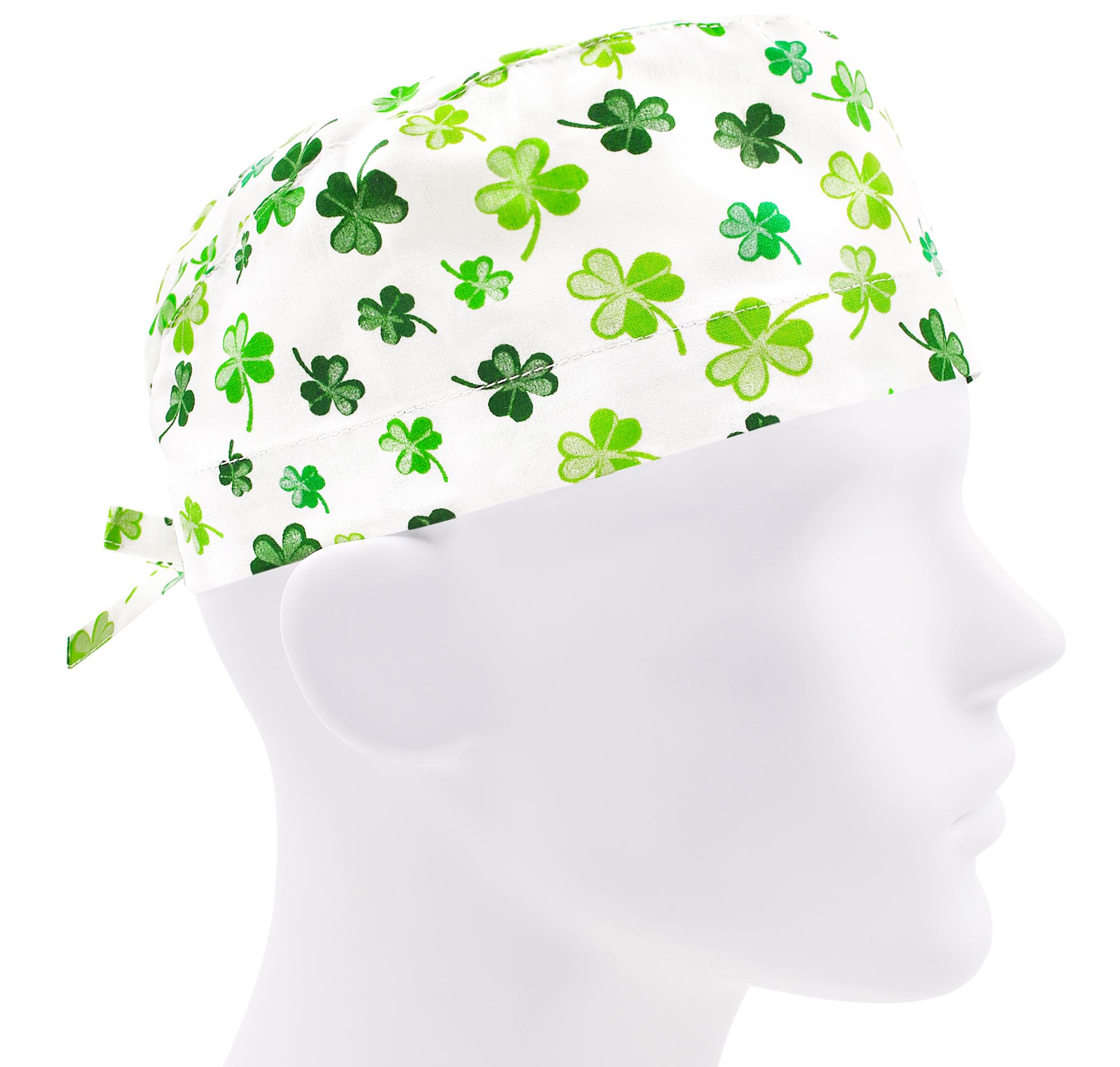 Шапочка медицинская мужская FloralScrubs Клевер универсальная (М112)