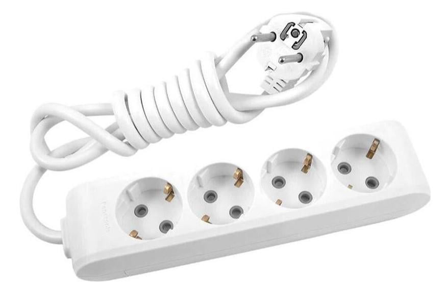 Подовжувач Panasonic WLTB04432GR-UA X-tendia із заземленням 4 гнізда 3м з захистними шторками Сірий