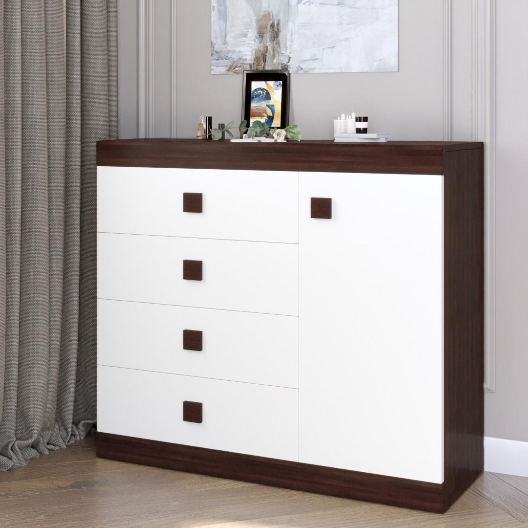 Комод Everest Соната 5 1050х376х931 мм Венге темный/Белый (11236) - фото 2